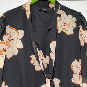 Black Flower Tiered Flowy Dress